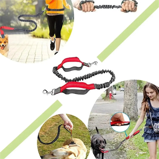 Ultimate Hands-Free Adjustable Dog Leash - Reflective Bungee Design for Active Adventures