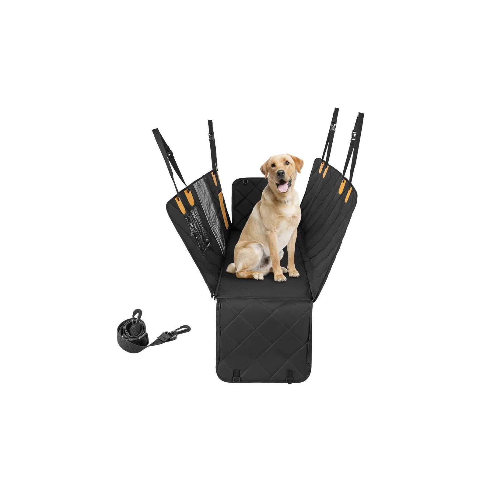 Premium Waterproof Dog Car Seat Cover for Rear Seats with Mesh Ventilation Windows
