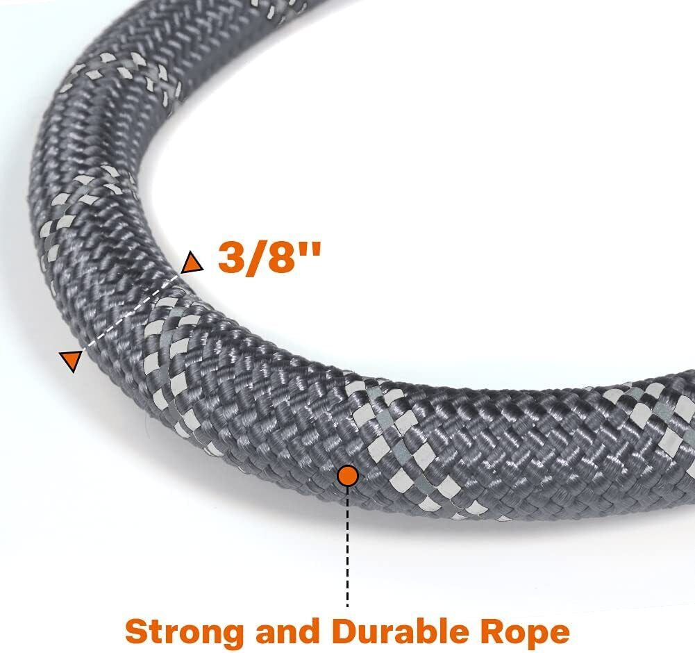 5FT Reflective Braided Rope Dog Leash for Medium to Large Breeds