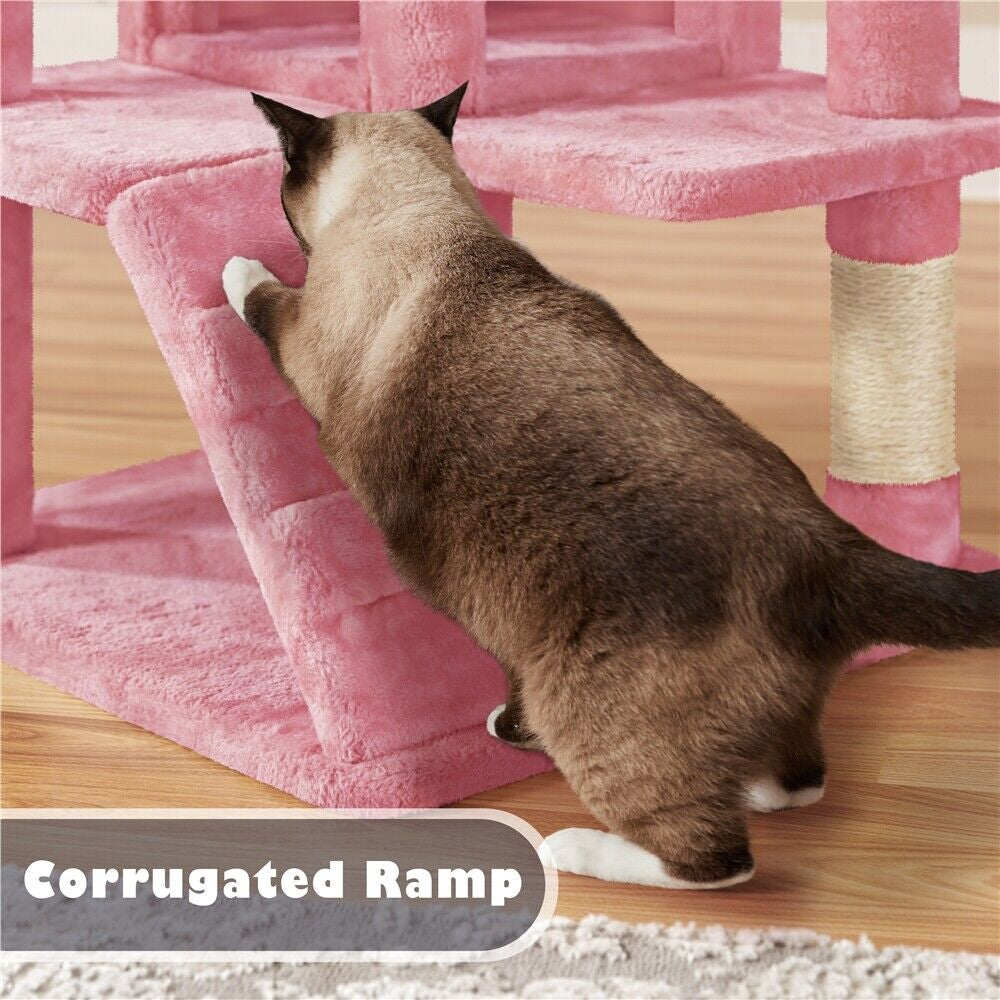 Cat Tree Tower Condo with Scratching Posts and Ladder for Cats and Kittens