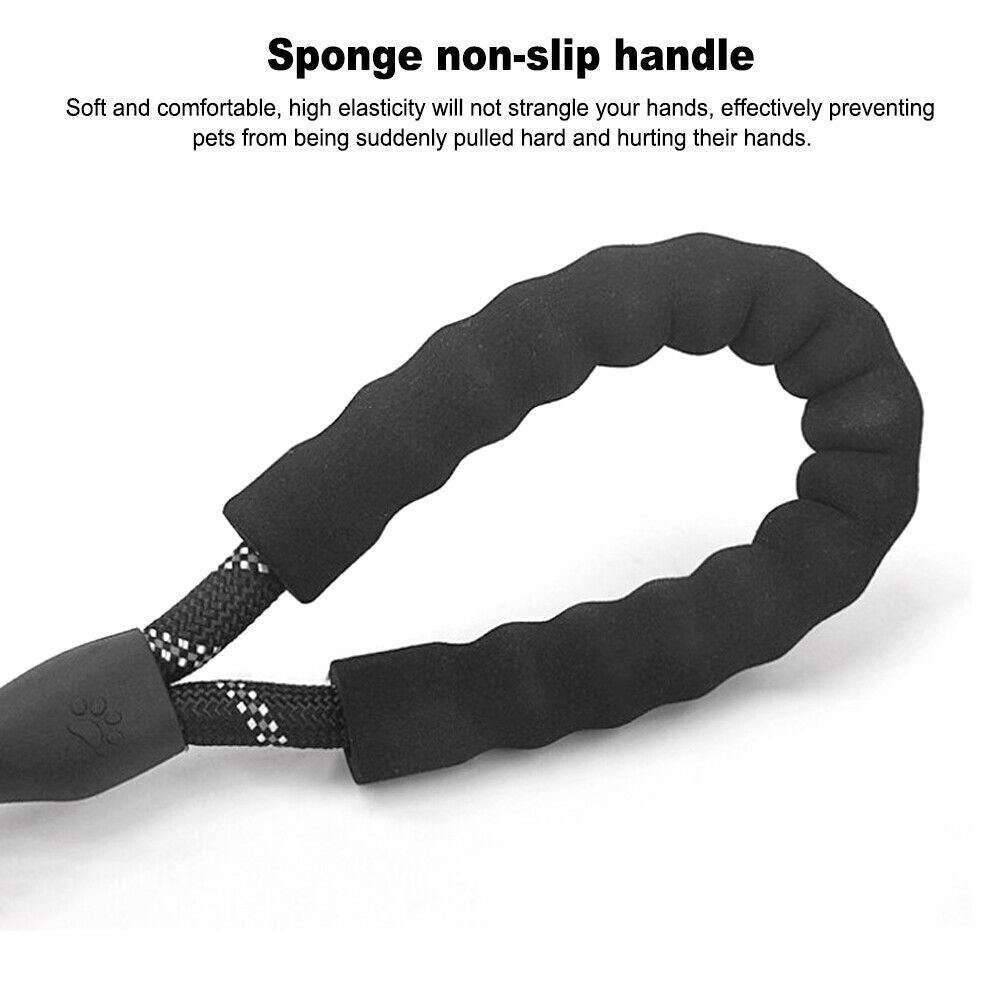 5FT Reflective Braided Rope Dog Leash for Medium to Large Breeds