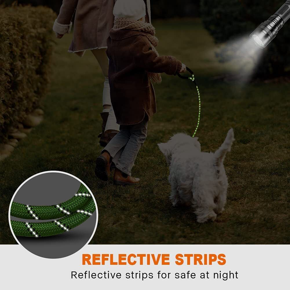 5FT Reflective Braided Rope Dog Leash for Medium to Large Breeds