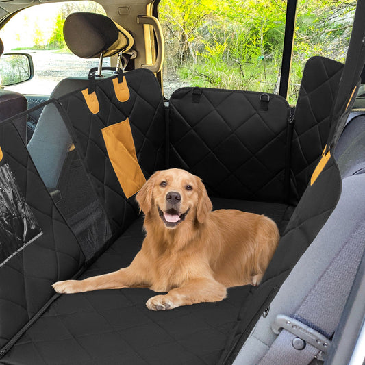 Premium Waterproof Dog Car Seat Cover for Rear Seats with Mesh Ventilation Windows