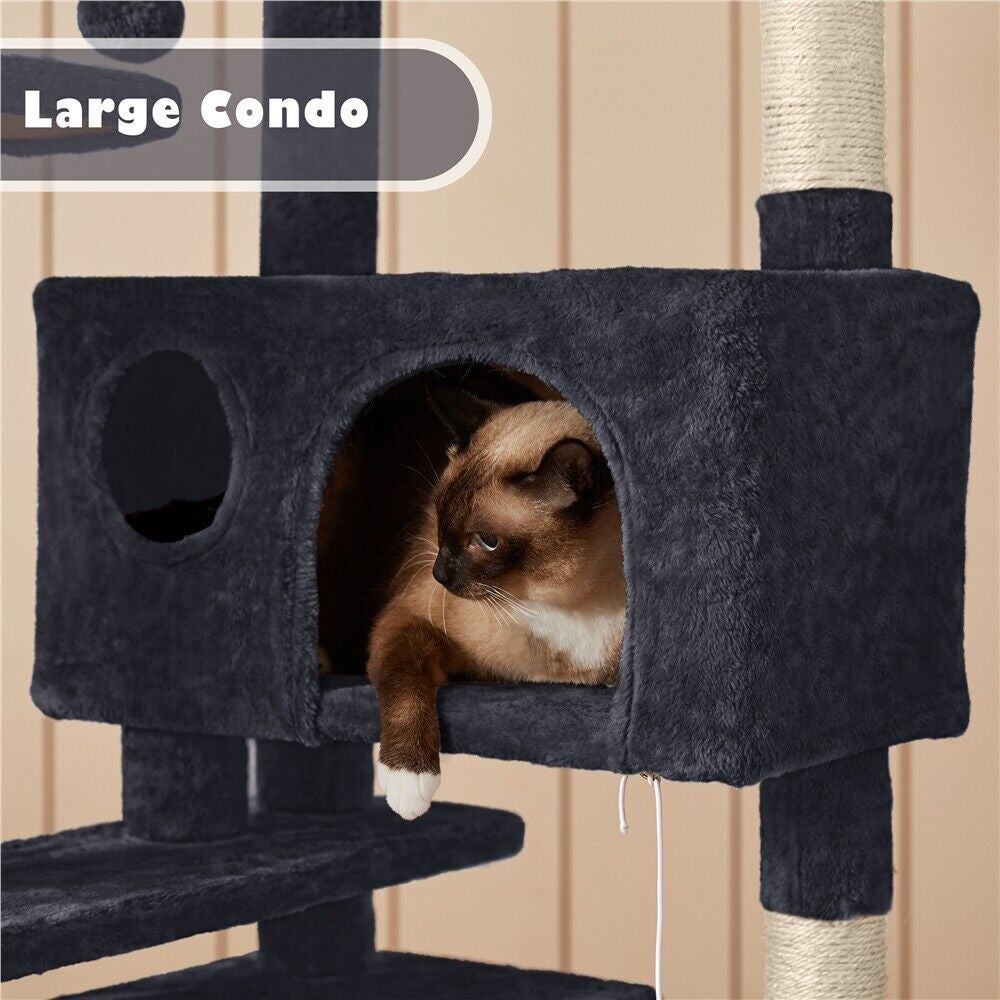 Cat Tree Tower Condo with Scratching Posts and Ladder for Cats and Kittens