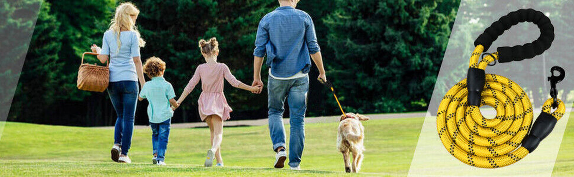 5FT Reflective Braided Rope Dog Leash for Medium to Large Breeds