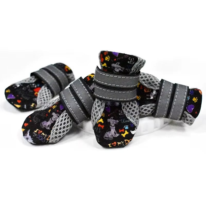 Waterproof Breathable Dog Shoes for Outdoor Walking - Soft Reflective Boots for Small to Medium Dogs