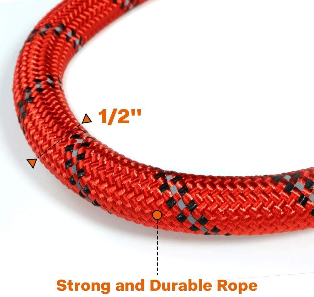 5FT Reflective Braided Rope Dog Leash for Medium to Large Breeds