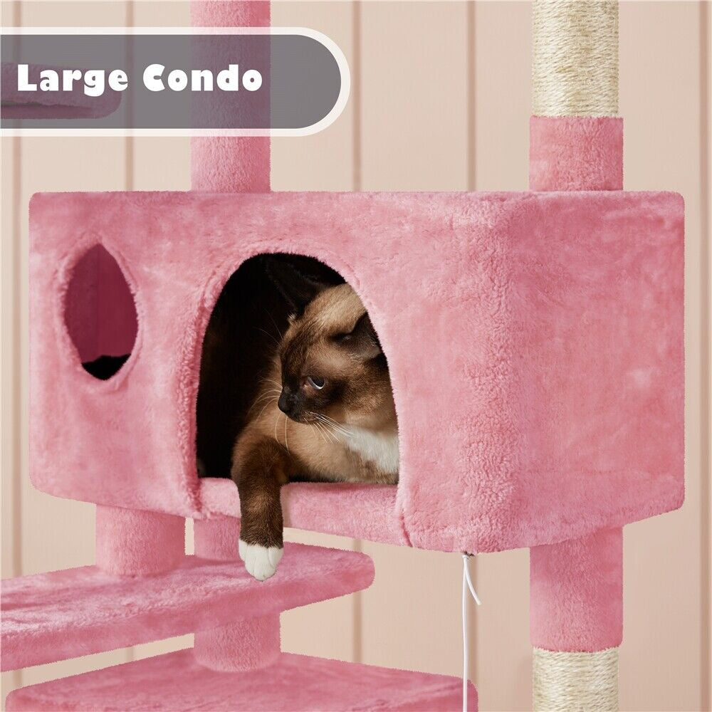 Cat Tree Tower Condo with Scratching Posts and Ladder for Cats and Kittens
