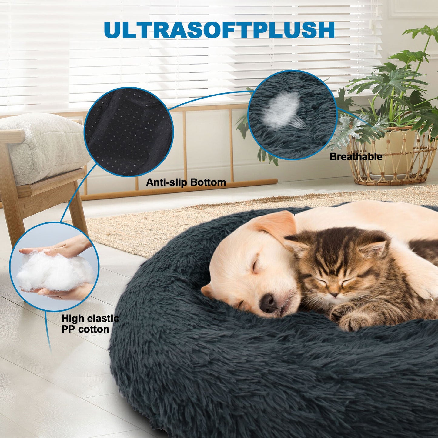Premium Soft and Washable Pet Bed for Cats and Dogs - Available in Sizes S, M, and L