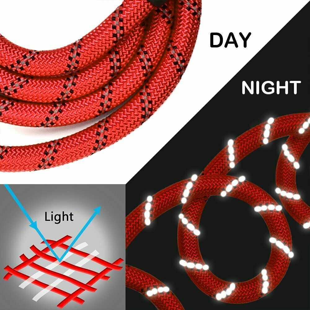 5FT Reflective Braided Rope Dog Leash for Medium to Large Breeds