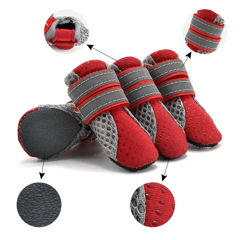 Waterproof Breathable Dog Shoes for Outdoor Walking - Soft Reflective Boots for Small to Medium Dogs